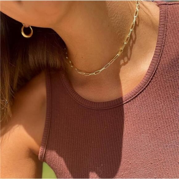 14k Gold Plated/Silver Plated Dainty Necklace for Women, Trendy - Picture 3 of 7